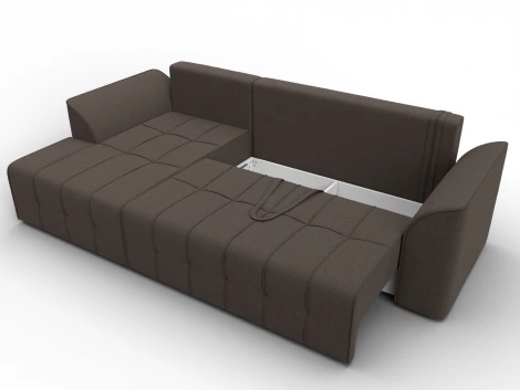 Диван угловой Лига-113 угол левый (ДСП,Рогожка/Коричневый) Лига Диванов 136703L