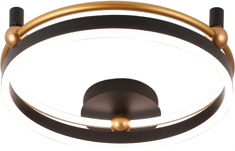 Потолочный светильник круглый Crystal Lux FERNANDO PL48W LED BLACK/GOLD (220V, пульт управления, кольцо)