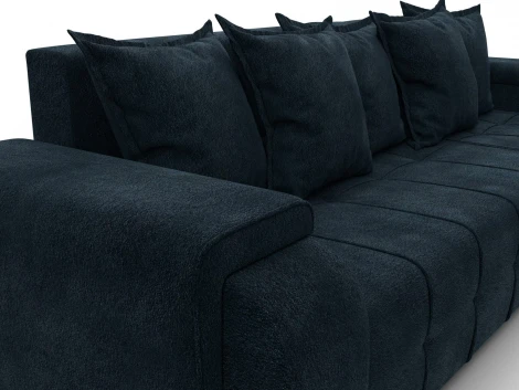 Диван угловой Лига-121 правый угол (ДСП,Брус,Велюр/Графит) Лига Диванов 137354