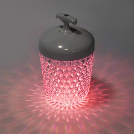 Настольный светодиодный светильник Escada Vibe 10255/L LED 2Вт, 3000K RGB, с ПДУ, пластик, белый (220V, круглые)