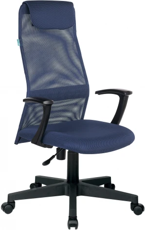 Кресло руководителя Бюрократ KB-8 синий TW-05N TW-10N сетка/ткань с подголов. крестовина пластик