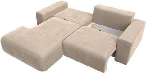 Диван угловой Лига-036 НПБ Классик левый угол (Бежевый/Велюр) Лига Диванов арт.121373L