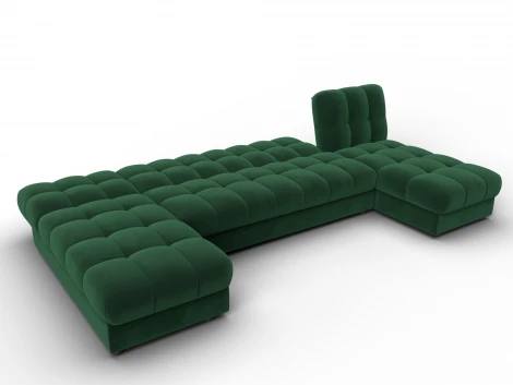 Диван П-образный Лига-116 НПБ (ДСП,ЛДСП,Велюр/Зеленый) Лига Диванов 137328