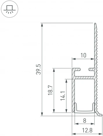 Профиль WALL-FANTOM-BENT-W10-SIDE-2000 ANOD (Arlight, Алюминий) 043694(1)