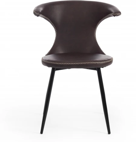 Обеденный стул Tetchair FLAIR (Экокожа,Металл/Коричневый,Черный ) 19082