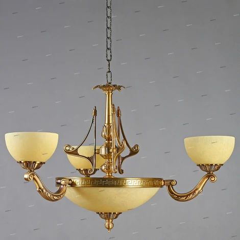 Люстра подвесная Ambiente by Brizzi Tenerife, 6 ламп, бронза с бежевым