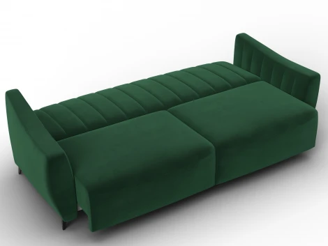 Диван-книжка Лига-095 НПБ (ДВП,ДСП,ЛДСП,Брус,Фанера,ЛДВП/Металл/Велюр/Зеленый) Лига Диванов 132533
