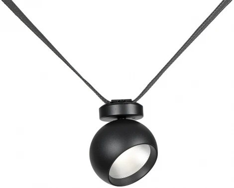 Трековый светодиодный светильник ременной Kink Light Сатори 6427,19 черный Led 9W (шар)