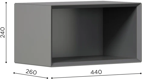 Полка навесная Флекс, Оникс серый, Любимый дом