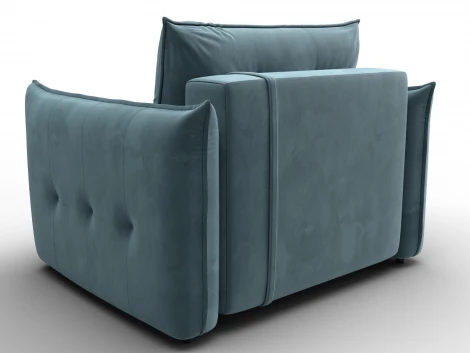 Кресло Лига-100 НПБ (ДСП,Фанера,Велюр/Бирюзовый) Лига Диванов 136994