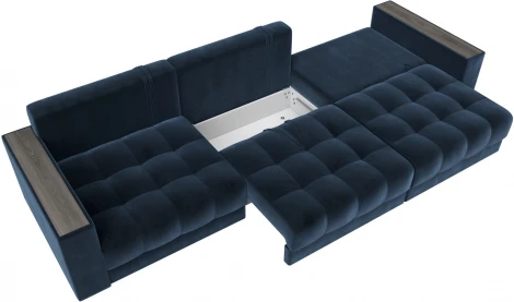 Диван прямой с декором Лига-049 НПБ Лонг Лига Диванов (Велюр) арт.128439