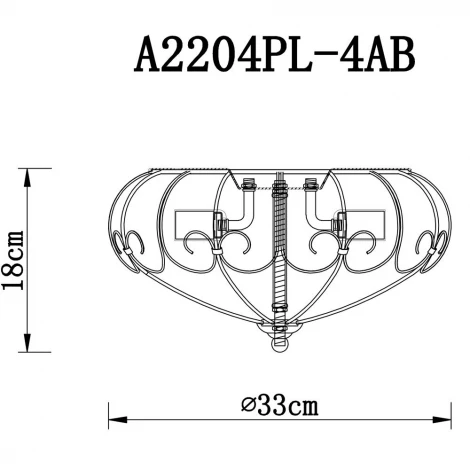 Потолочная люстра Arte Lamp Venezia A2204PL-4AB