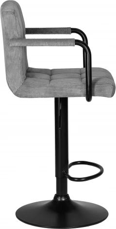 Стул барный DOBRIN KRUGER ARM BLACK (серый вельвет (LAR-E2041-25))