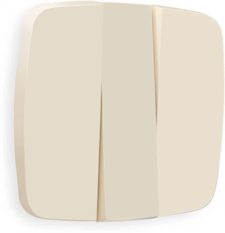 Лицевая панель Ambrella Volt OMEGA (Бежевый матовый) для 3-кл выключателей QUANT OP3250