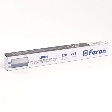 Трансформатор для светодиодной ленты 24W 12V( ультратонкий драйвер) Feron LB001 48011
