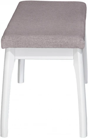 Скамья для прихожей мягкая, ткань серо-розовый, каркас снег Mebelik арт.007565