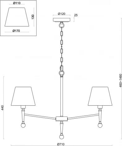 Подвесная люстра Freya Rosemary FR5190PL-05BS2 (220V, на цепи)