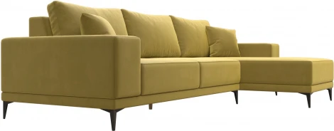 Диван угловой Льюес правый (Желтый/Микровельвет) Лига Диванов арт.122403