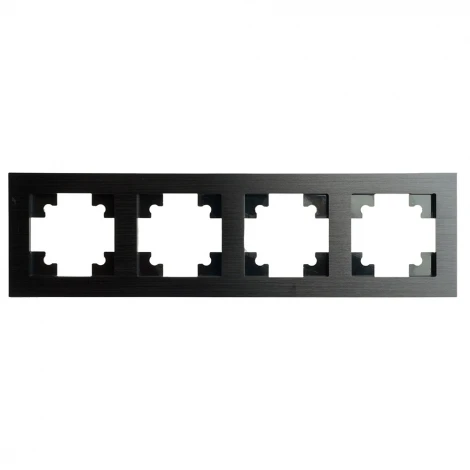 Рамка на 4 поста (черный) Stekker Катрин 50024