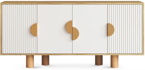 Тумба высокая Cresco ОГОГО Обстановочка! (МДФ,ЛДСП/Белый,Светлое дерево) арт.934648