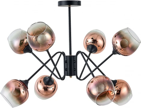 Потолочная люстра на штанге Escada Clever 1136/8P 8x60Вт E27, металл/стекло, черный (220V)