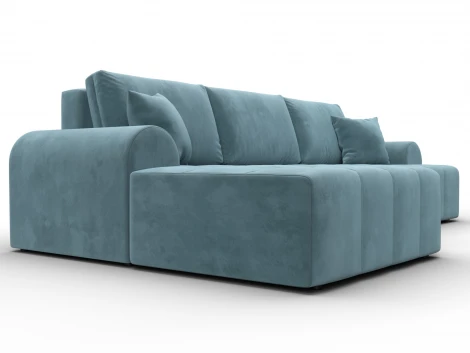 Диван угловой Лига-080 угол левый (ДСП/Пластик/Велюр/Бирюзовый) Лига Диванов 134746L