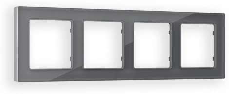 Рамка Ambrella Volt ALFA Platos (Антрацит серый Стекло органическое) 4-ая AF330654