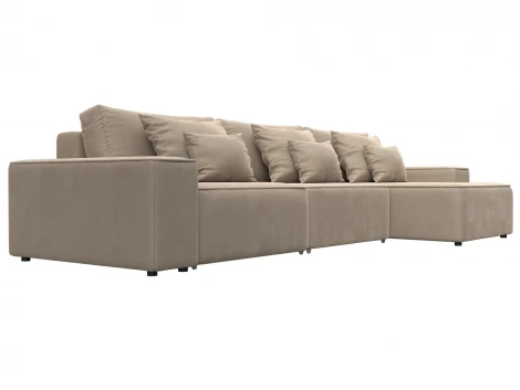 Диван угловой Лига-074 угол универсальный (ДСП/Пластик/Велюр/Бежевый) Лига Диванов 129860