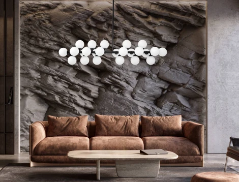 Потолочная люстра на штанге Lumina Deco Marsiada LDP 6033-24 BK