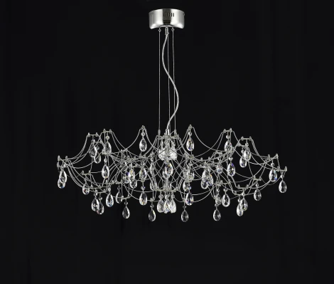 Подвесная люстра светодиодная с пультом и хрустальными подвесками Asfour MyFar Ersilia MR2661-60P-50AD