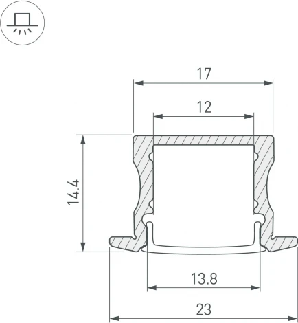 Профиль LINE-2315-F-2000 WHITE (Arlight, Алюминий) 044265