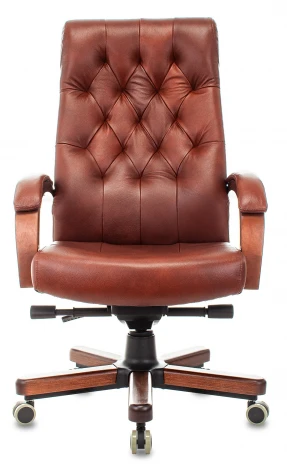 Кресло руководителя T-9928WALNUT светло-коричневый Leather Eichel кожа крестов. металл/дерево Бюрократ T T-9928WALNUT/CHOK