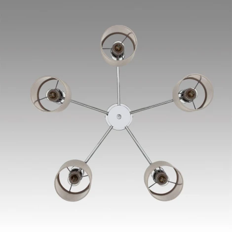 Потолочная люстра на штанге Lumion Arnika 6585/5 хром/бежевый, металл/текстиль, стекло E14 5*40W 220V