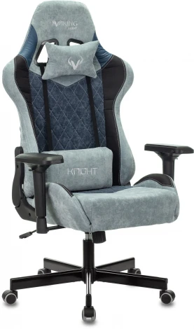Кресло игровое Zombie VIKING 7 KNIGHT Fabric голубой текстиль/эко.кожа с подголов. крестовина металл