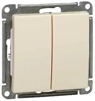 Выключатель встраиваемый двухклавишный (слоновая кость) Systeme Electric W59 VS510-252-2-86