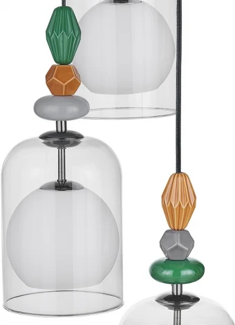 Подвесной светильник 33 ИДЕИ PND105.3.163S.003.KDC-S.26.TR-S.02.WH (220V, на проводе, круглые)