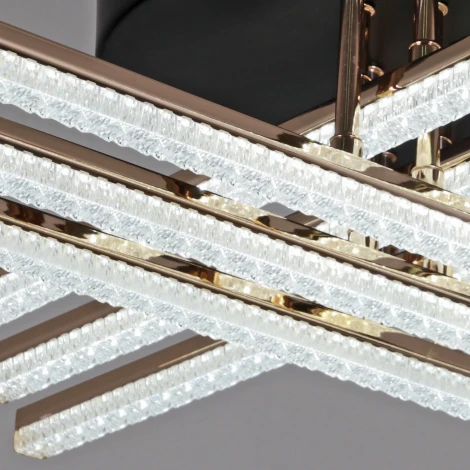 Потолочная люстра светодиодная с пультом с регулировкой цветовой температуры, яркости и ночным режимом Reluce 86090-0.3-06A BK+FG