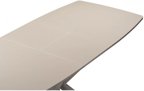 Стеклянный стол Woodville Палу 130(170)х80х76 латте / капучино 528468