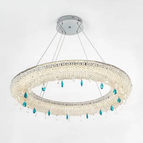 Подвесная люстра светодиодная хрустальная с регулировкой цветовой температуры Modelux MODELUX ML.2306.800 CR