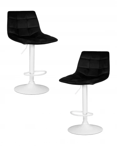 Набор 2 шт стул барный DOBRIN TAILOR WHITE (черный велюр (MJ9-101))