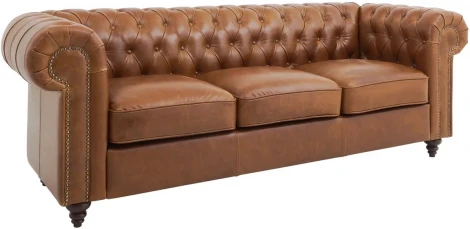 Диван Chester Classic ОГОГО (арт.329635), (Кожа/Коричневый)