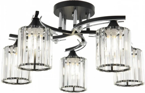 Потолочная люстра на штанге Arte Milano AMALFI-327103 327103/5 BK+CR (220V)