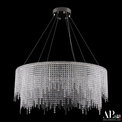 Подвесная люстра светодиодная APL LED Sicilia SH02.93.D.Ni.4000 (220V, хрусталь, на тросе)