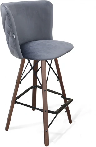 Стул барный Sheffilton SHT-ST36-3/S80 нейтральный серый/темный орех/черный