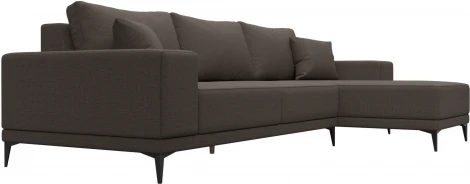 Диван угловой Льюес правый (Коричневый/Рогожка) Лига Диванов арт.124723