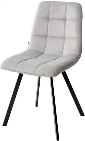 Стул CHILLI SQUARE BLUVEL-03 светло-серый, велюр / черный каркас M-City 629M04897