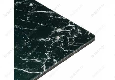 Стол на тумбе Woodville Иматра мрамор черный / черная шагрень 462388