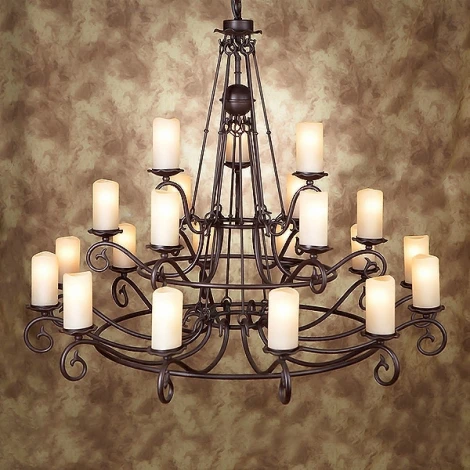 Подвесная большая люстра L'Arte Luce Napoli L13800.03 (220V, ковка, на цепи, подсвечник, свеча)