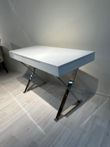 Стол-Консоль IST-CASA Рокки MJ-001, 120х55х76 см, белый, серебро