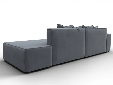 Диван угловой Лига-079 угол левый (ДСП/Пластик/Велюр/Серый) Лига Диванов 129823L